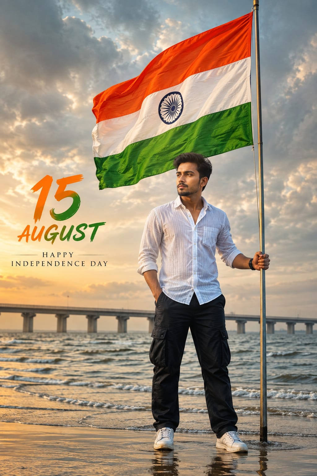 15 August Independence Day AI Photo Editing Prompt: Ultra-Realistic 8K DSLR Tiranga